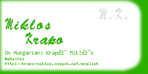 miklos krapo business card